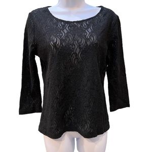 Bouley Lace Nylon Black Top Large